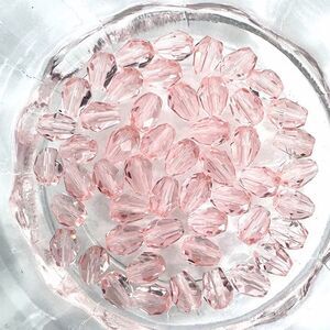 50pcs Beads for Jewelry #21666 Faceted Pink Bead